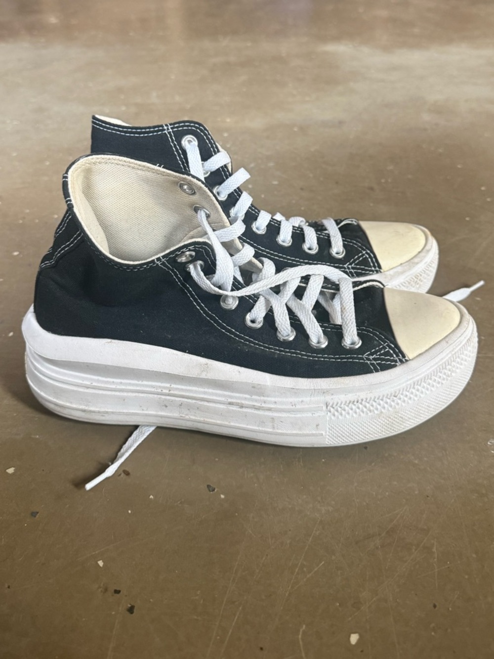 Classic High-Top Platform Sneakers in Black and White
